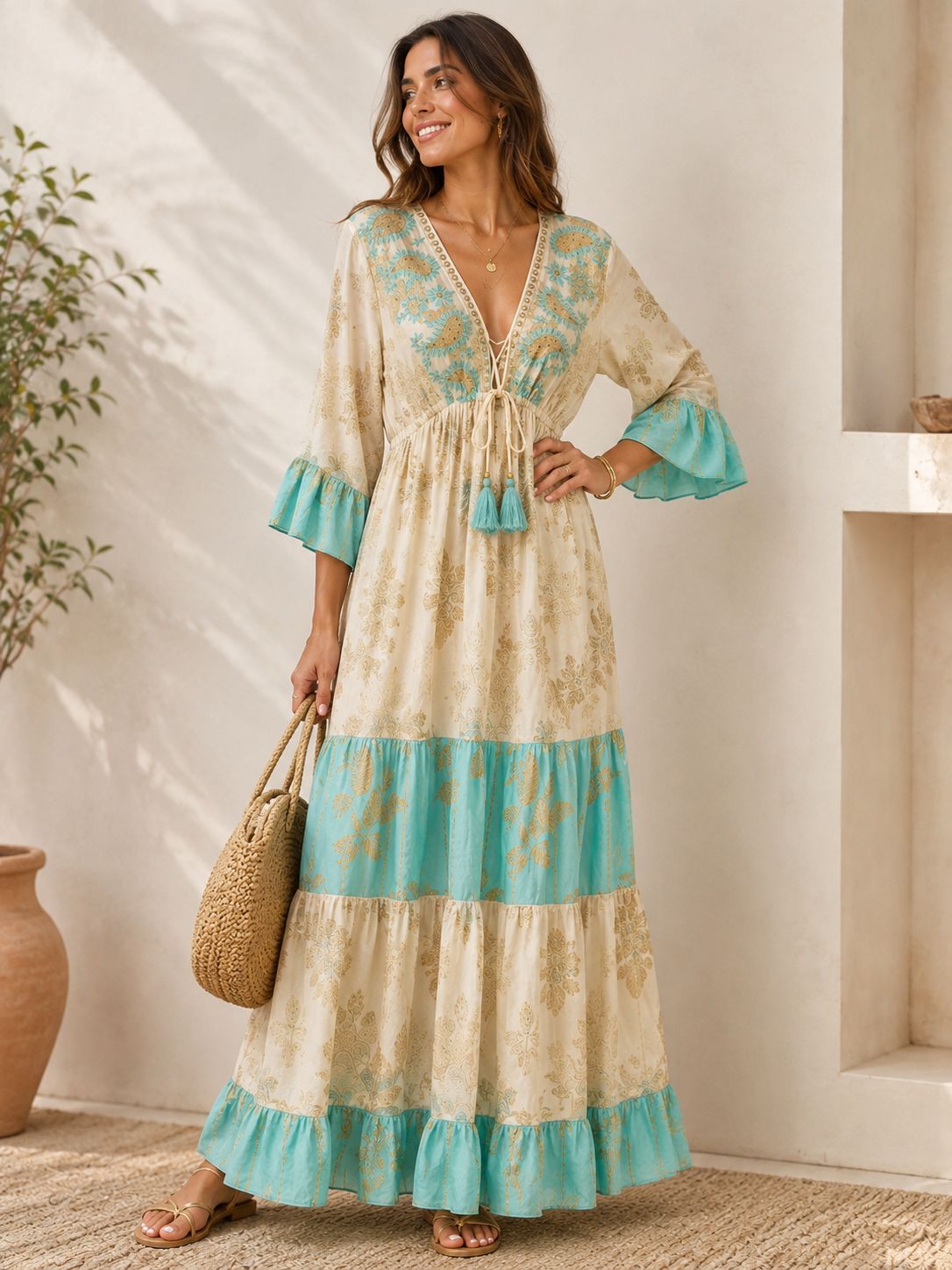 Kleid Boho Blau