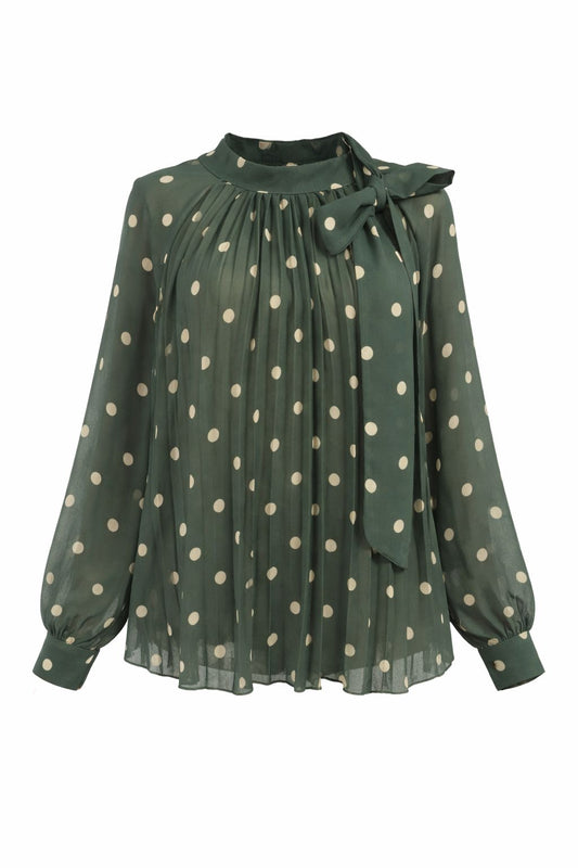 Plisse-Bluse Polka Dots