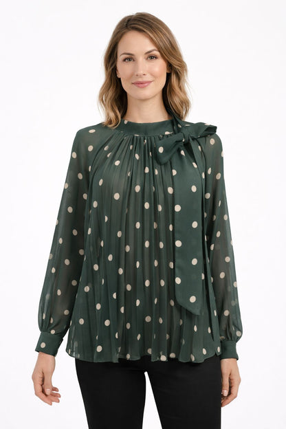 Plisse-Bluse Polka Dots