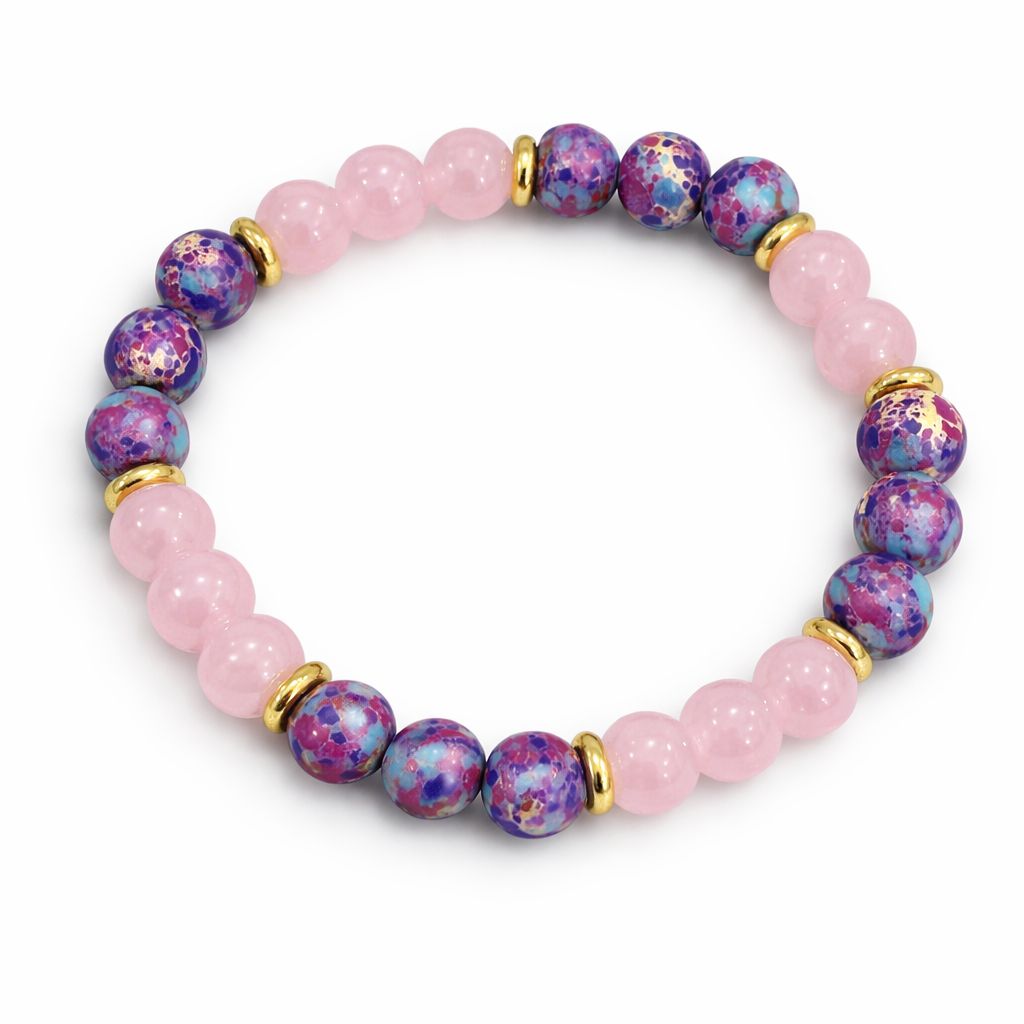 Perlenarmband mit Naturstein-Optik