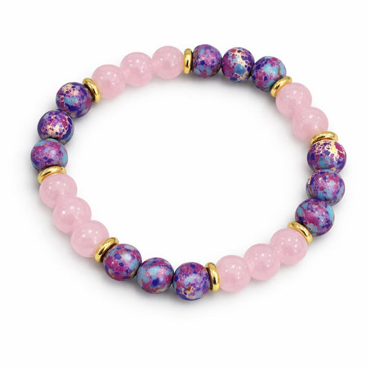 Perlenarmband mit Naturstein-Optik