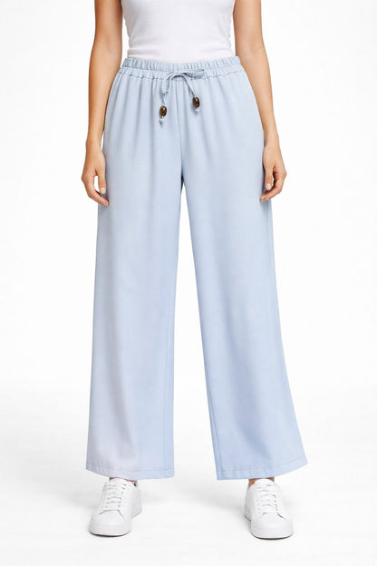 Leichte Stoffhose mit Gummibund – Hellblau