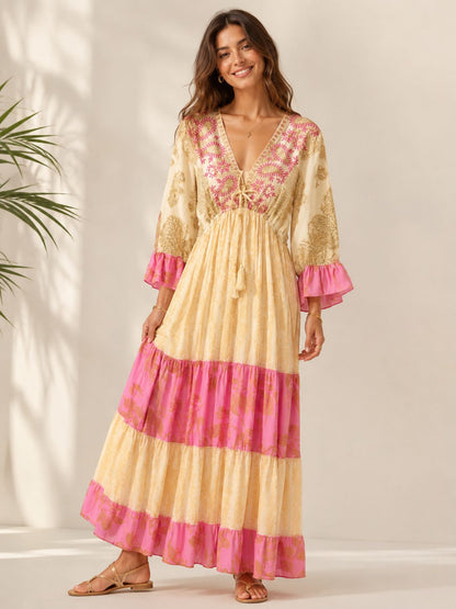 Kleid Boho Pink