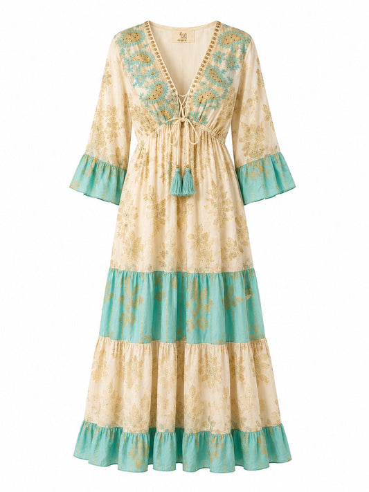 Kleid Boho Blau